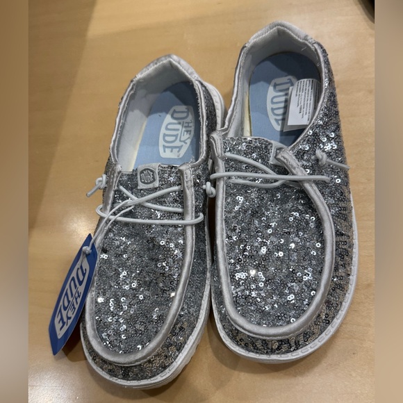 Hey Dude Shoes - Hey Dude Women's Moccasins - Sparkling Silver